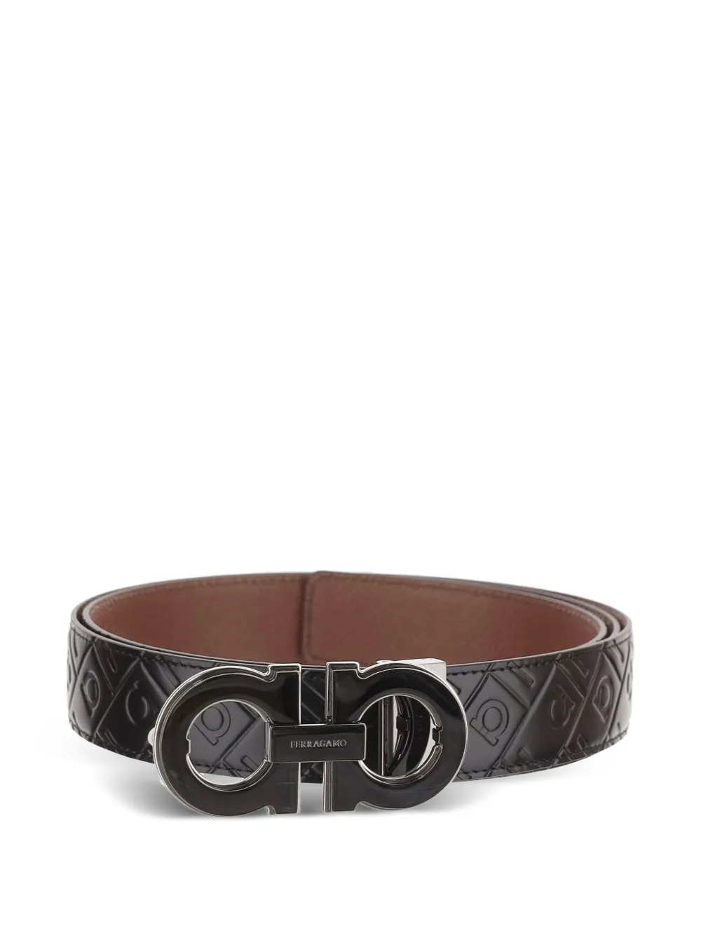 Ferragamo Gancini reversible leather belt - Nero
