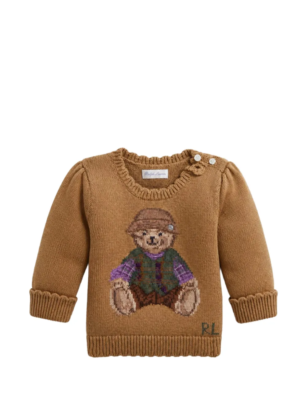 POLO RALPH LAUREN KIDS Polo Bear intarsia-knit sweater - Marrone