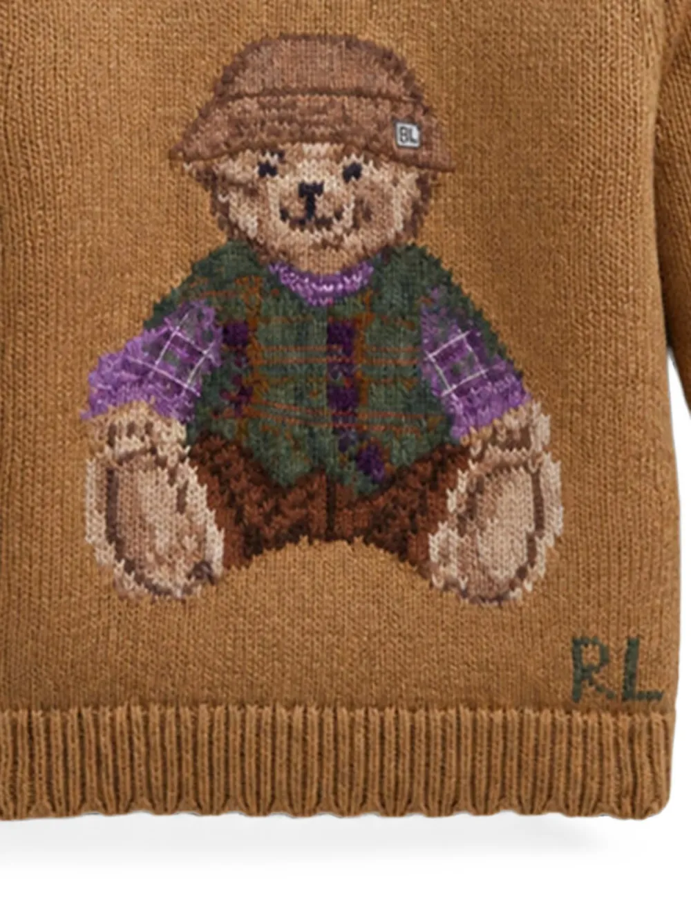 POLO RALPH LAUREN KIDS Intarsia trui Bruin
