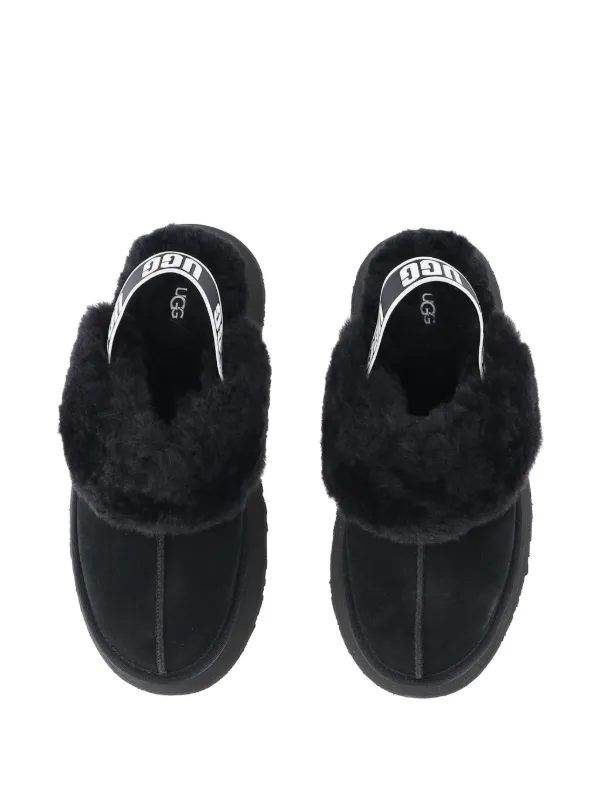 UGG Funkette shearling-trim Platform Sandals | Black | FARFETCH