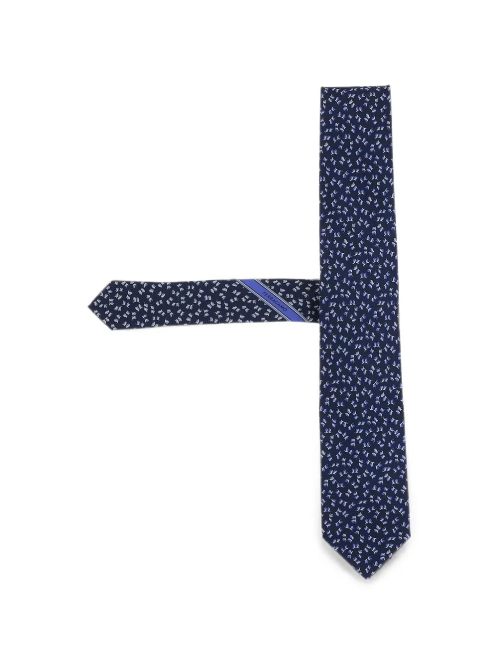 Ferragamo dragonfly print silk tie - Blau