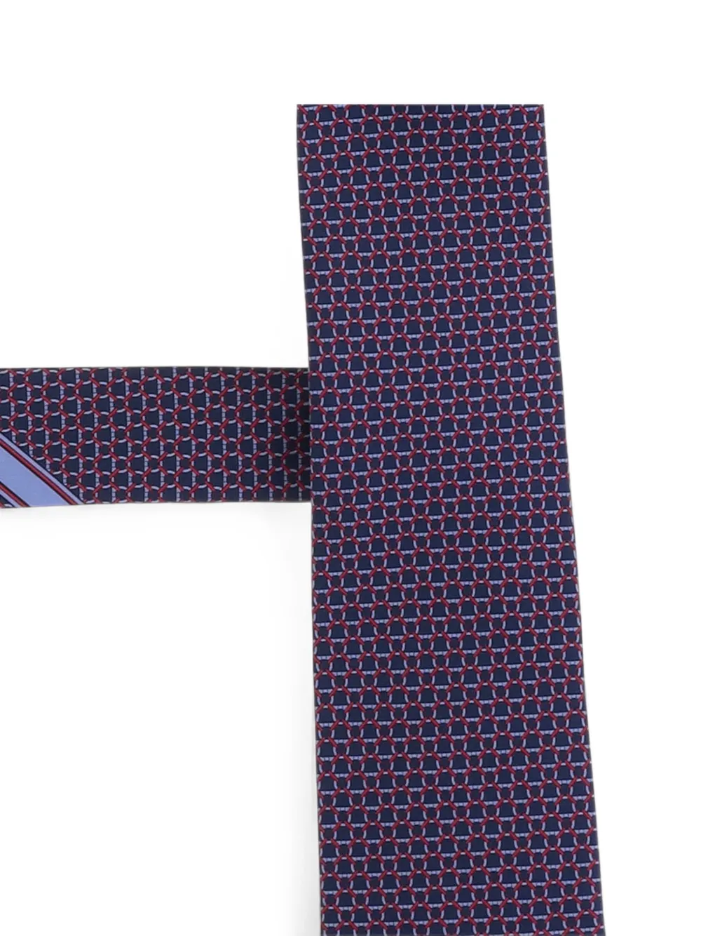 Ferragamo Zijden stropdas met Gancini-print Blauw