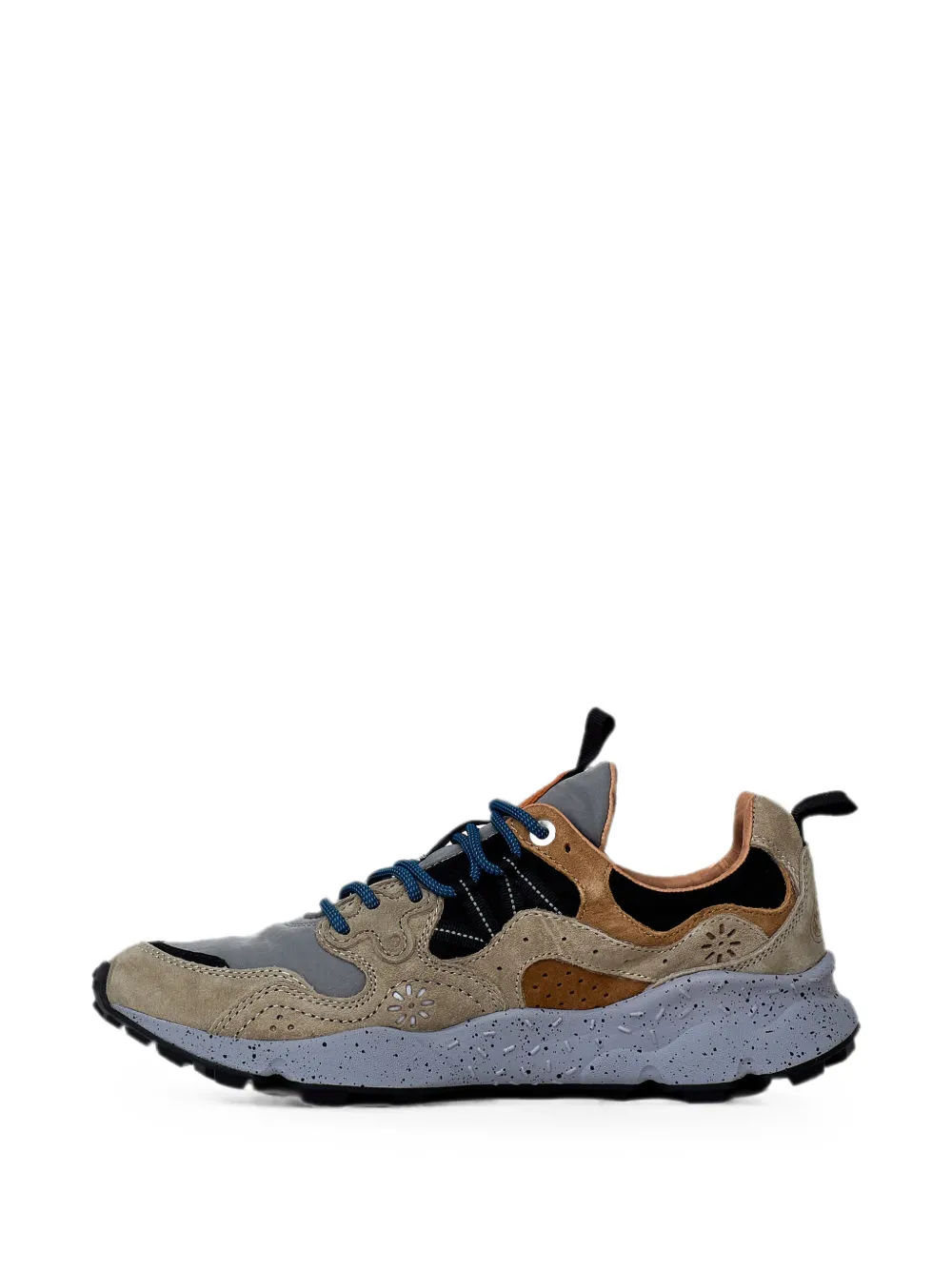 FLOWER MOUNTAIN Yamano 3 panelled suede sneakers Beige