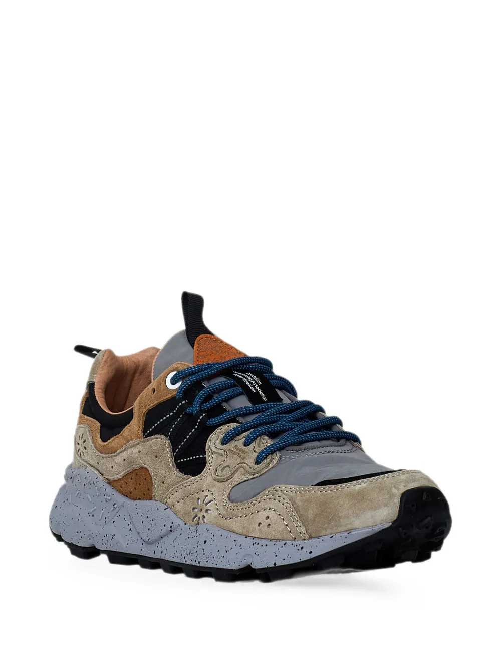 FLOWER MOUNTAIN Yamano 3 panelled suede sneakers Beige