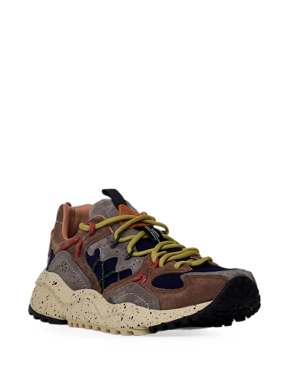 FLOWER MOUNTAIN Yamabushi suede-panelled sneakers Bruin
