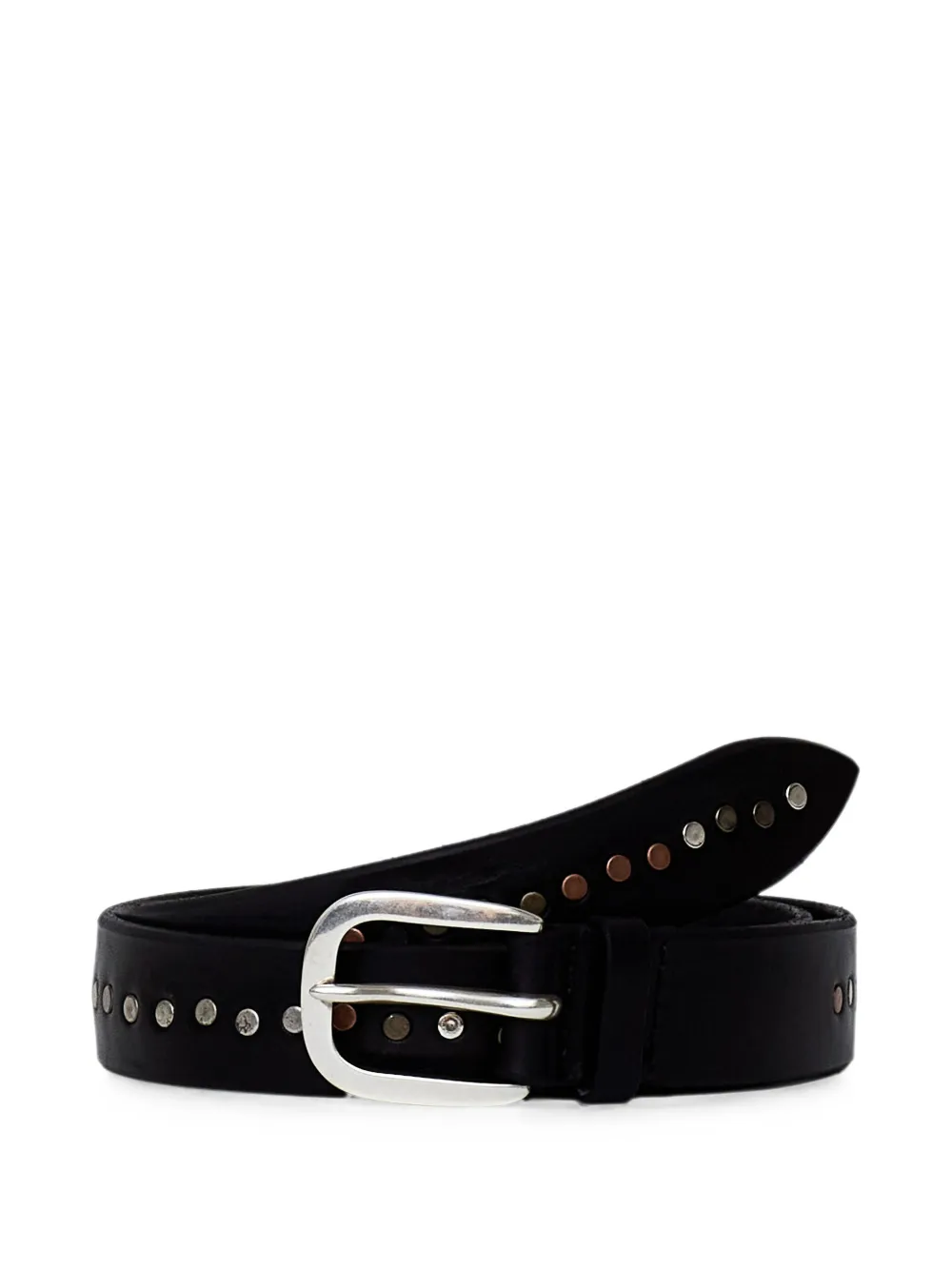 Orciani Leren riem met studs Zwart