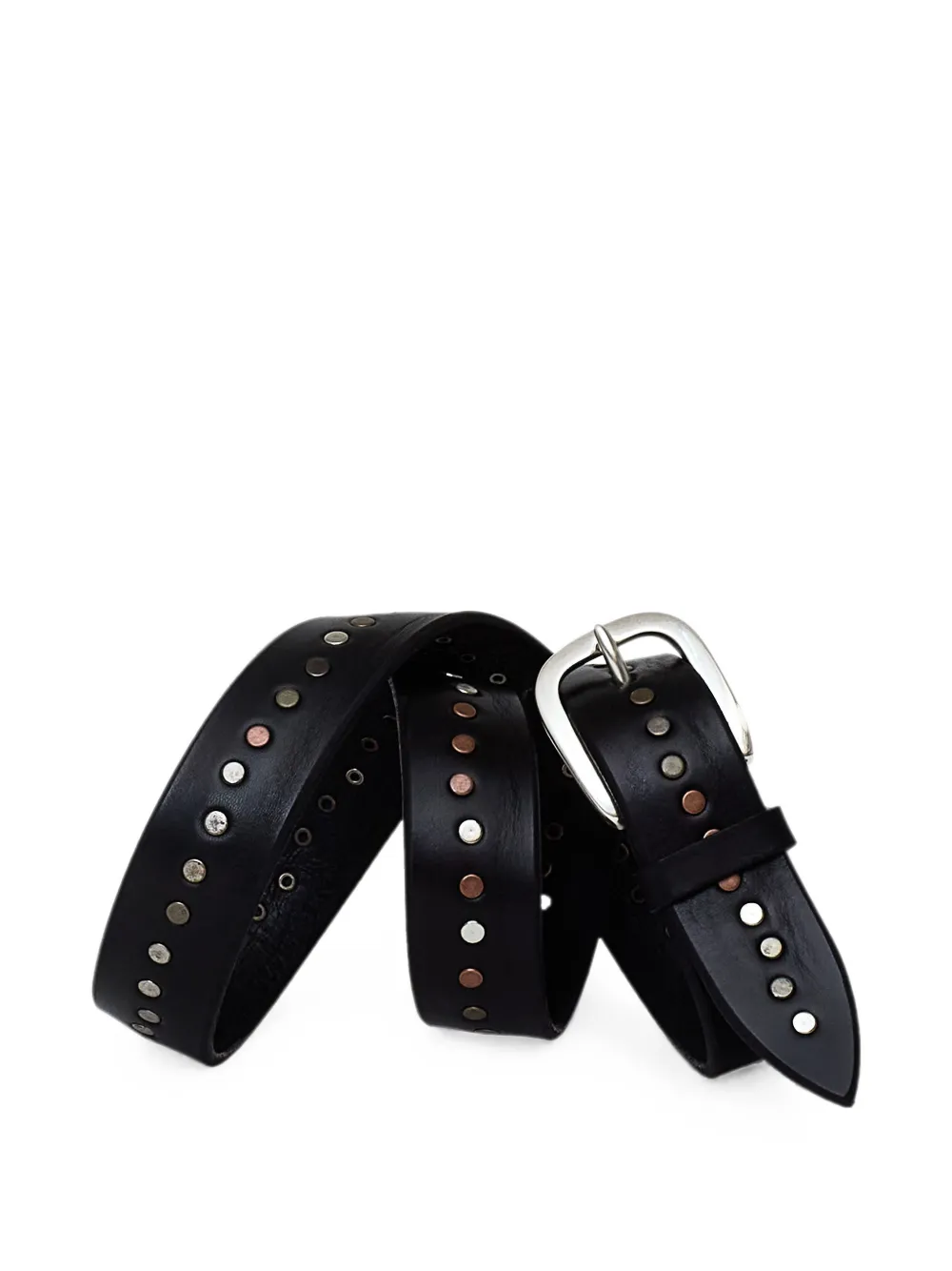 Orciani Leren riem met studs Zwart