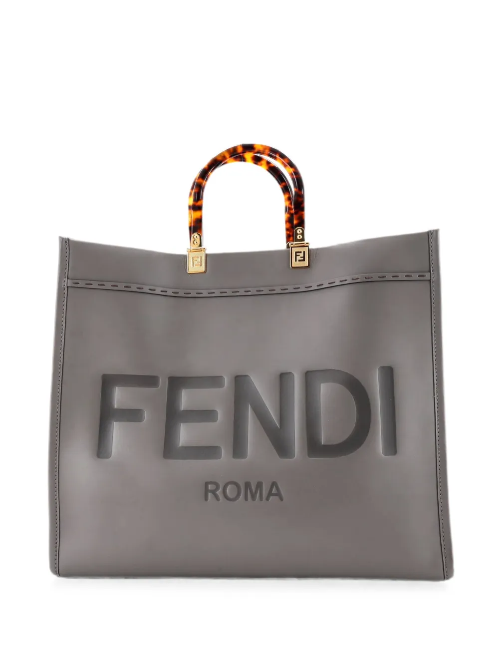 Fendi Pre-Owned Sunshine Shopper Leather Large tote bag - Grün