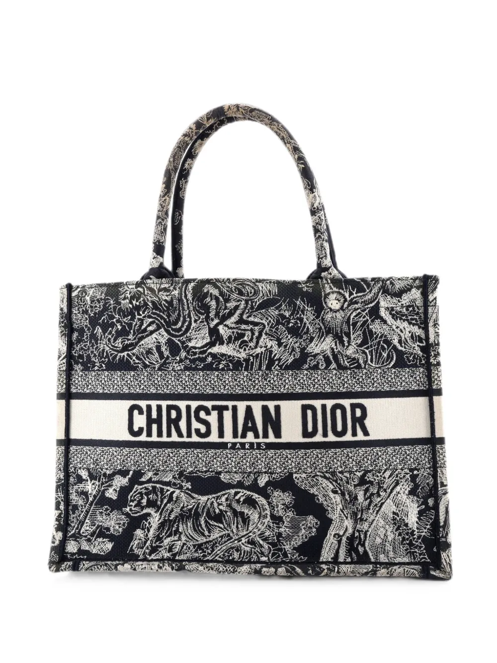 Christian Dior Pre-Owned Book Embroidered Canvas Medium tote bag - Blau