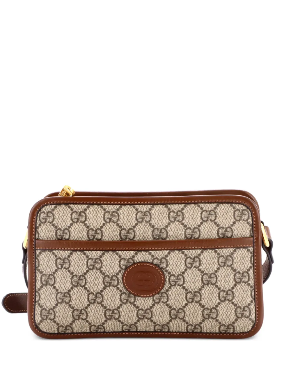 Gucci Pre-Owned Interlocking G Patch Camera Bag GG Coated Canvas Mini crossbody bag - Marrone