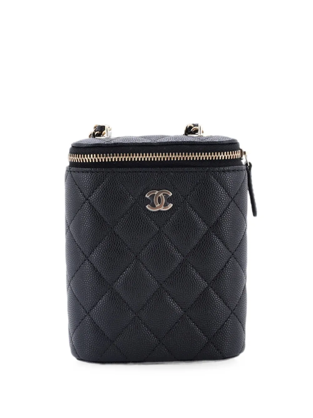 CHANEL Pre-Owned Vertical Classic Vanity Case with Chain Quilted Caviar Small shoulder bag - Nero