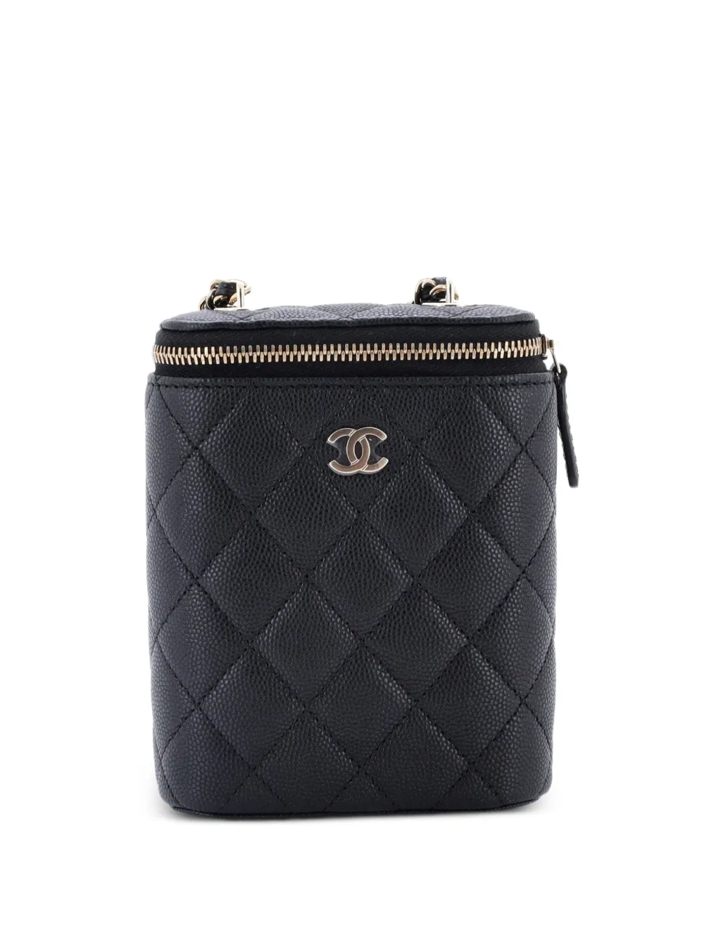 CHANEL Pre-Owned Vertical Classic Vanity Case with Chain Quilted Caviar Small shoulder bag - Nero