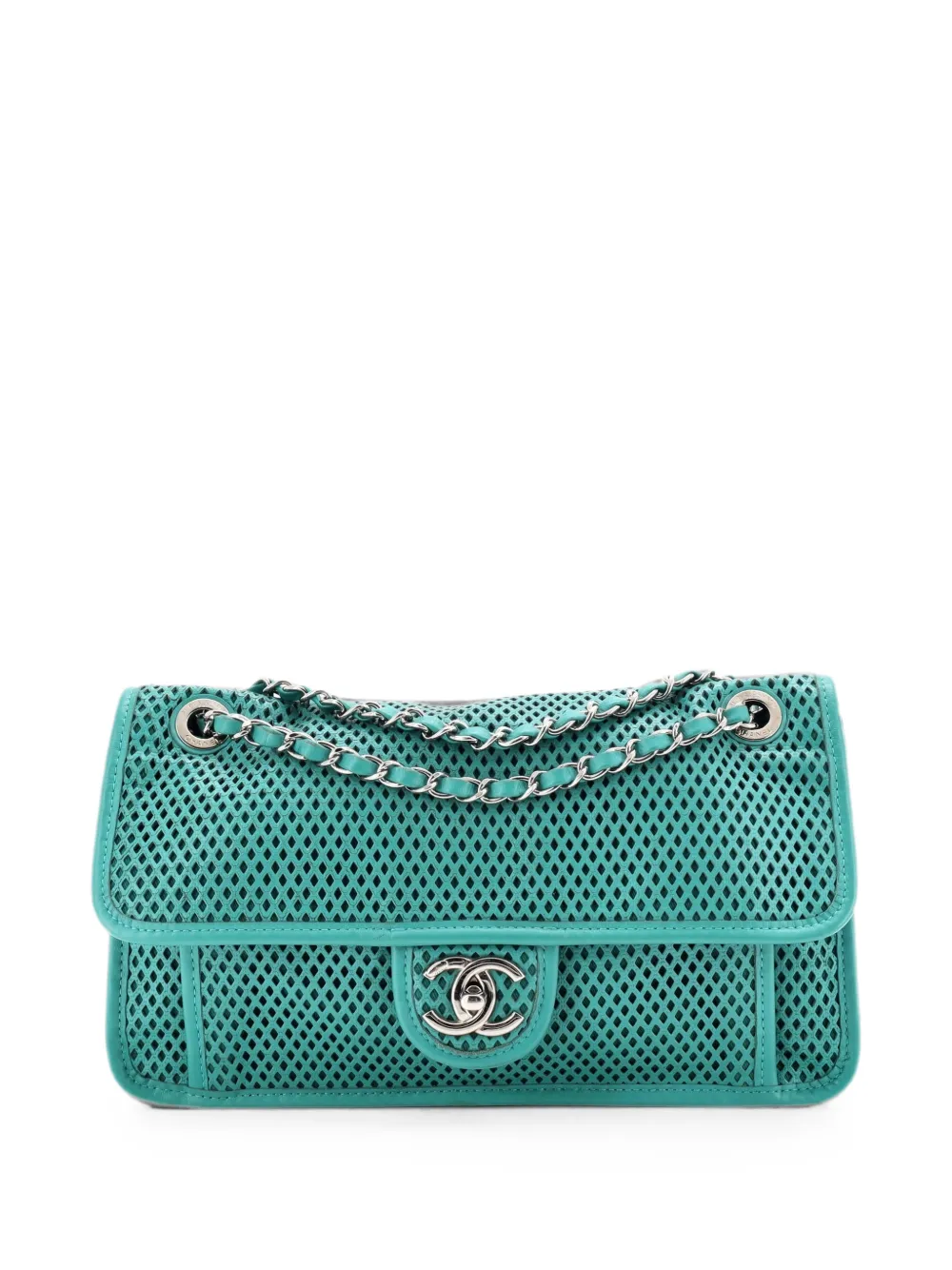 CHANEL Pre-Owned Up In The Air Flap Bag Perforated Leather Medium shoulder bag - Verde