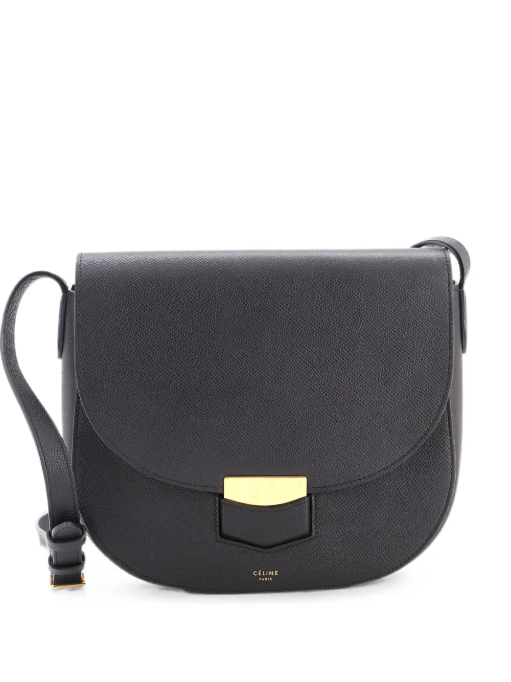 Celine Pre-Owned Trotteur Grainy Leather Medium crossbody bag - Schwarz