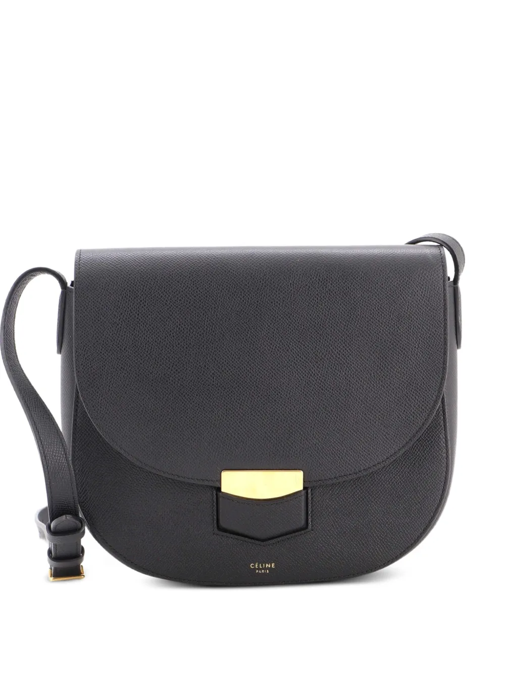 Celine Pre-Owned Trotteur Grainy Leather Medium crossbody bag - Nero