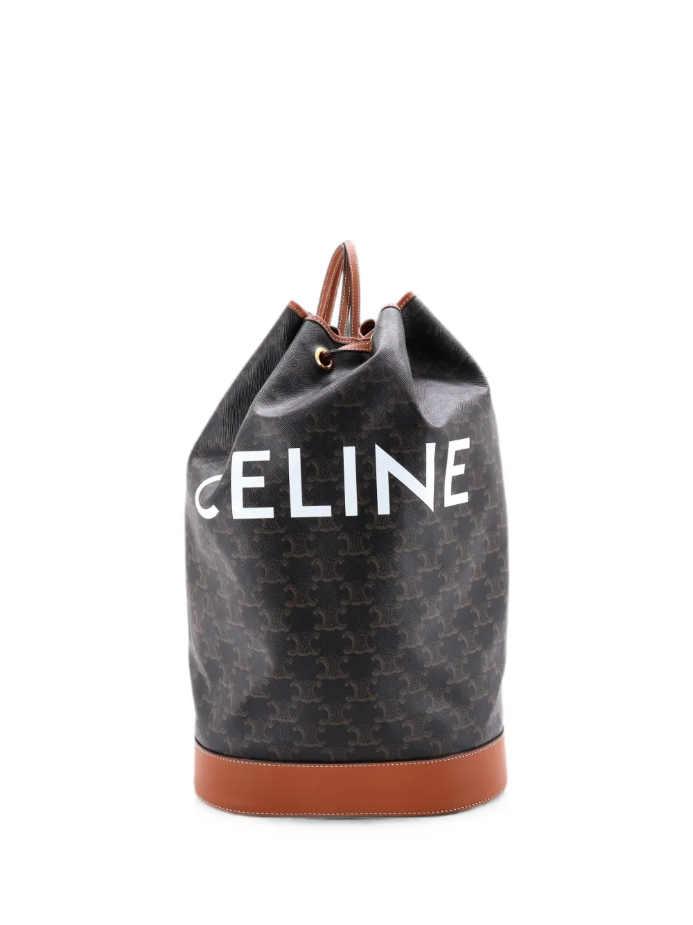 Celine Pre-Owned Sailor Bag Triomphe Coated Canvas Medium bucket bag - Braun