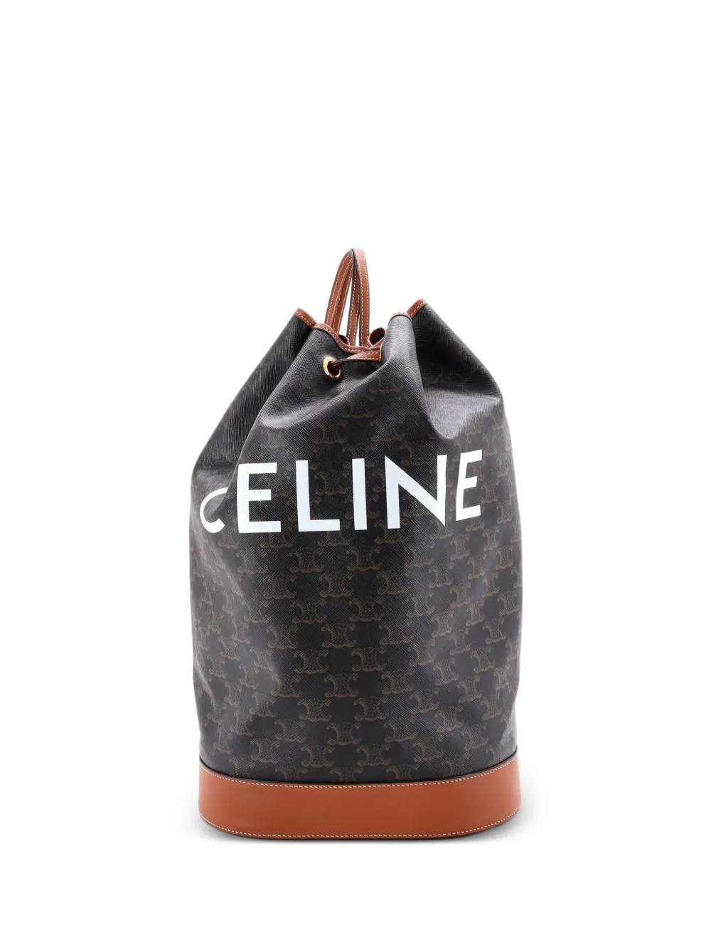 Celine Pre-Owned Sailor Bag Triomphe Coated Canvas Medium bucket bag - Marrone