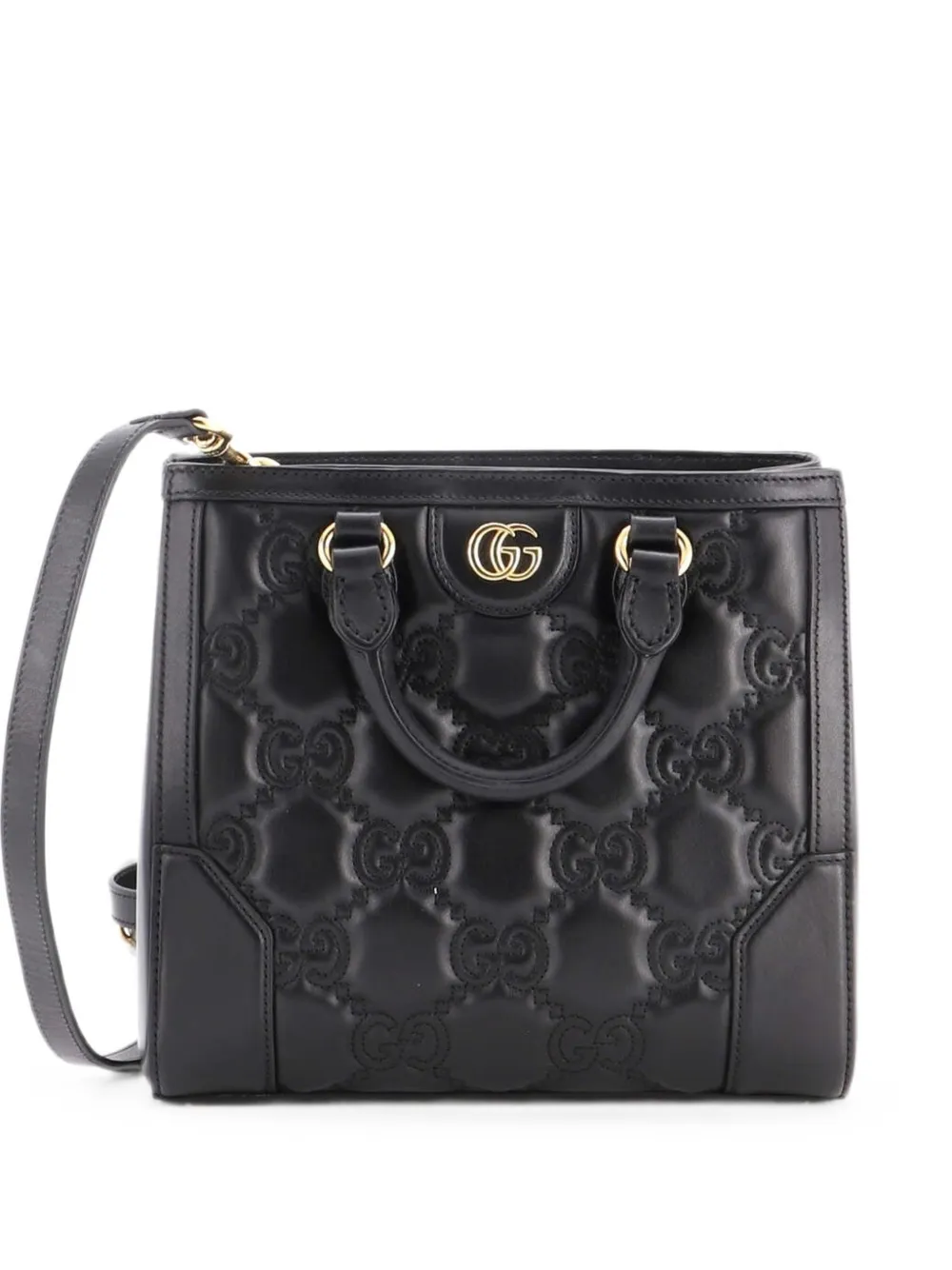 Gucci Pre-Owned GG Top Handle Tote GG Matelasse Leather Mini satchel - Nero
