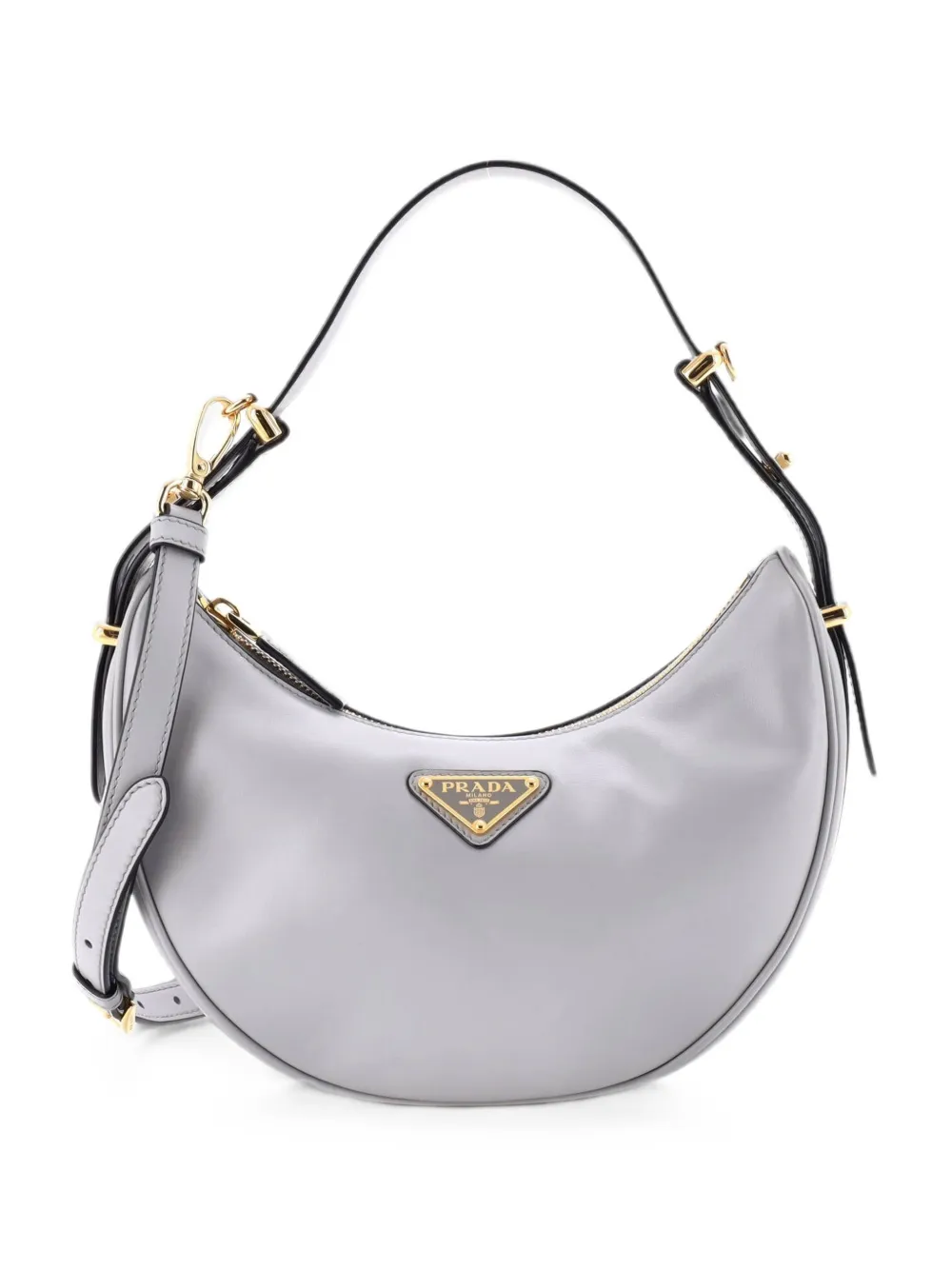 Prada Pre-Owned Arque Half Moon Leather Mini hobo bag - Grau