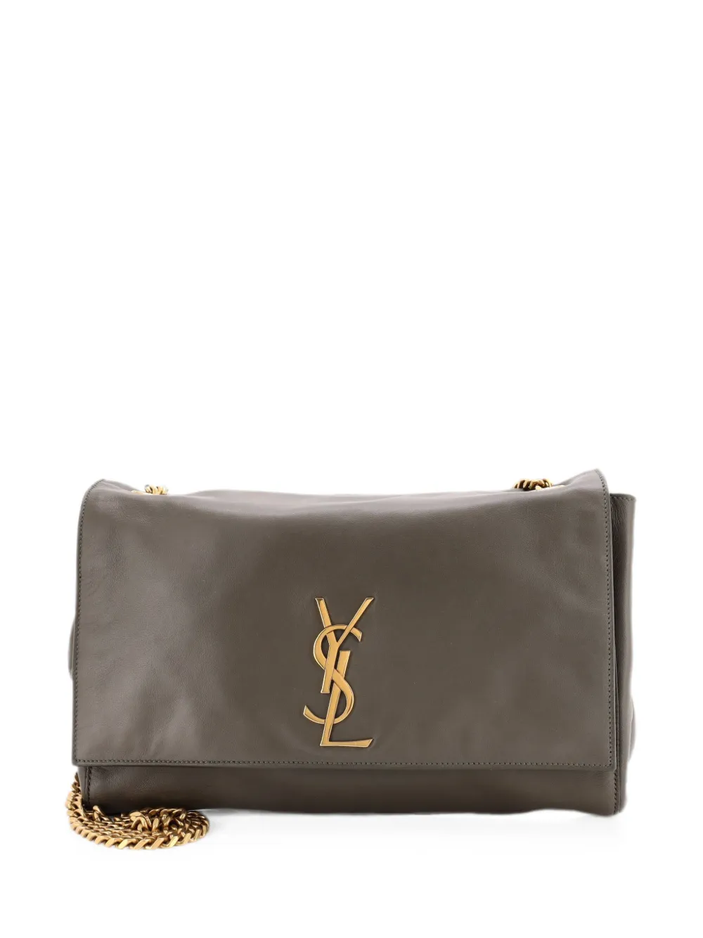 Saint Laurent Pre-Owned Classic Monogram Reversible Suede and Leather Medium shoulder bag - Verde
