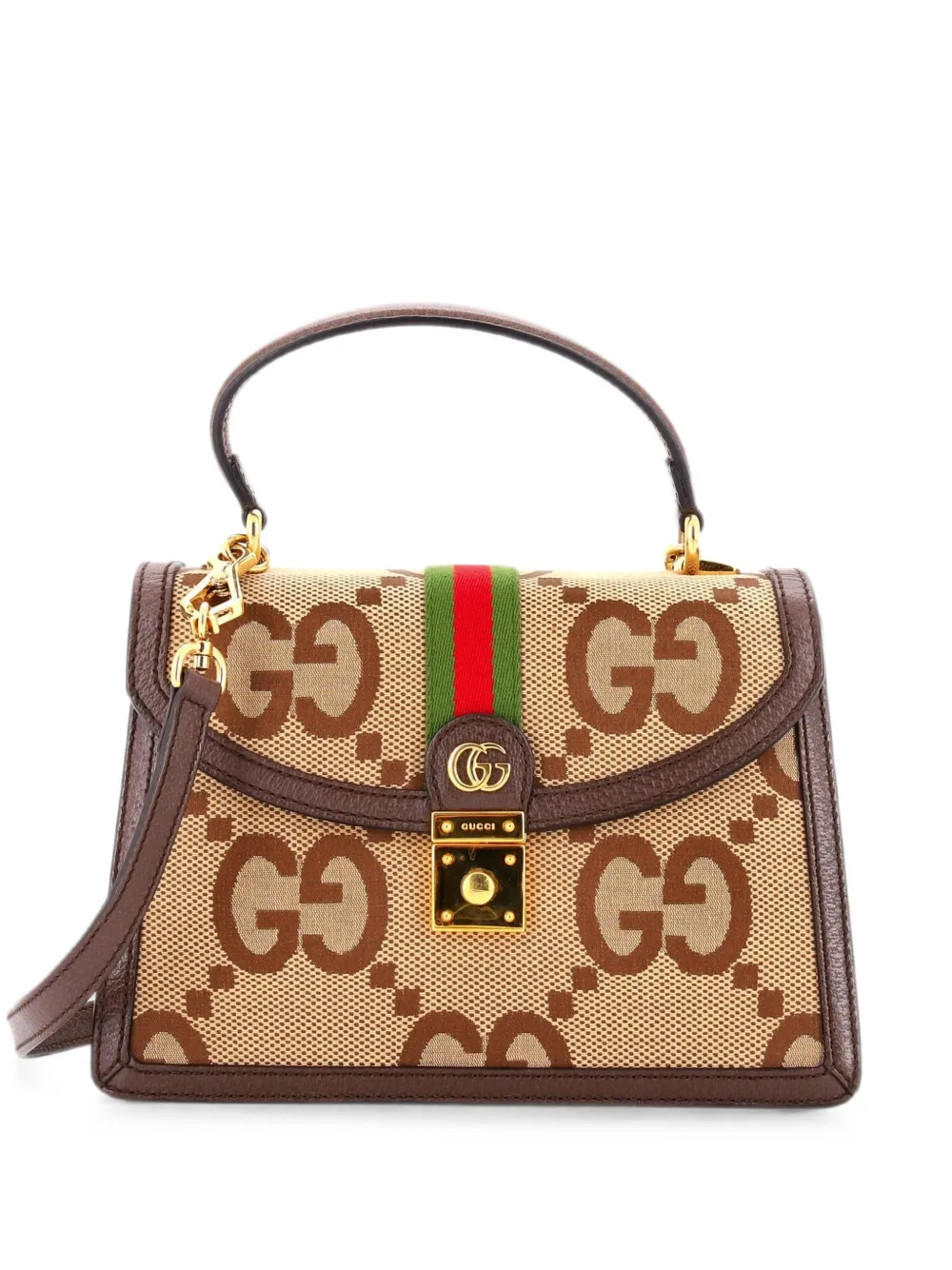 Gucci Pre-Owned Ophidia Flap Top Handle Bag Jumbo GG Canvas Small crossbody bag - Marrone