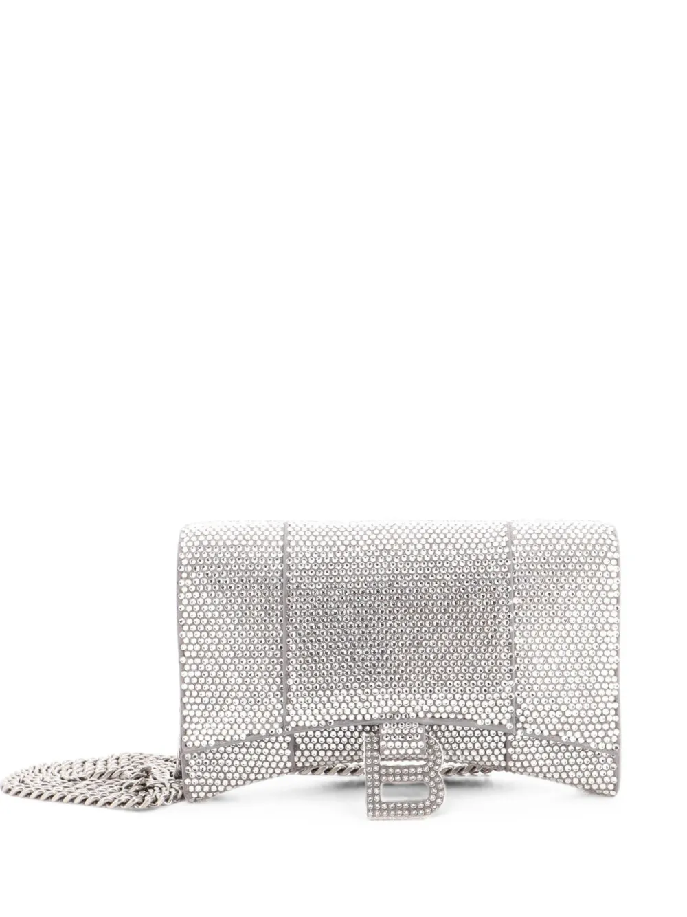 Balenciaga Pre-Owned Hourglass Chain Wallet Suede with Crystals crossbody bag - Metallic