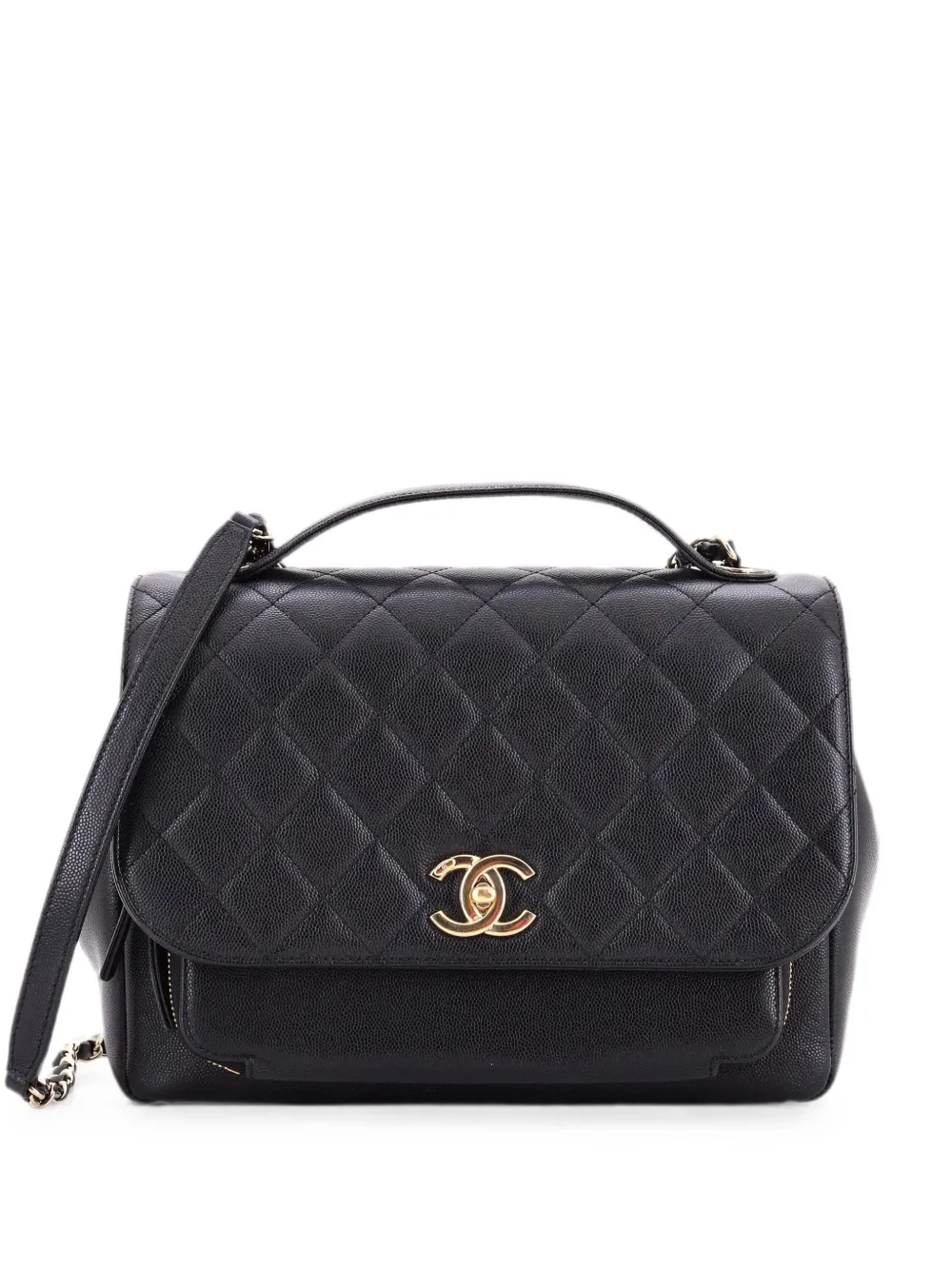 CHANEL Pre-Owned Business Affinity Flap Bag Quilted Caviar Large satchel - Nero