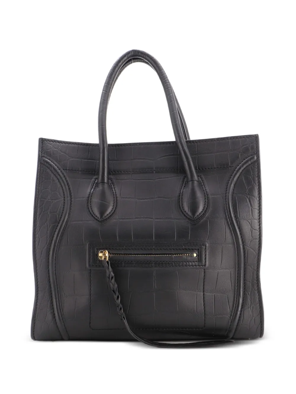 Celine Pre-Owned Phantom Bag Crocodile Embossed Leather Medium tote bag - Nero