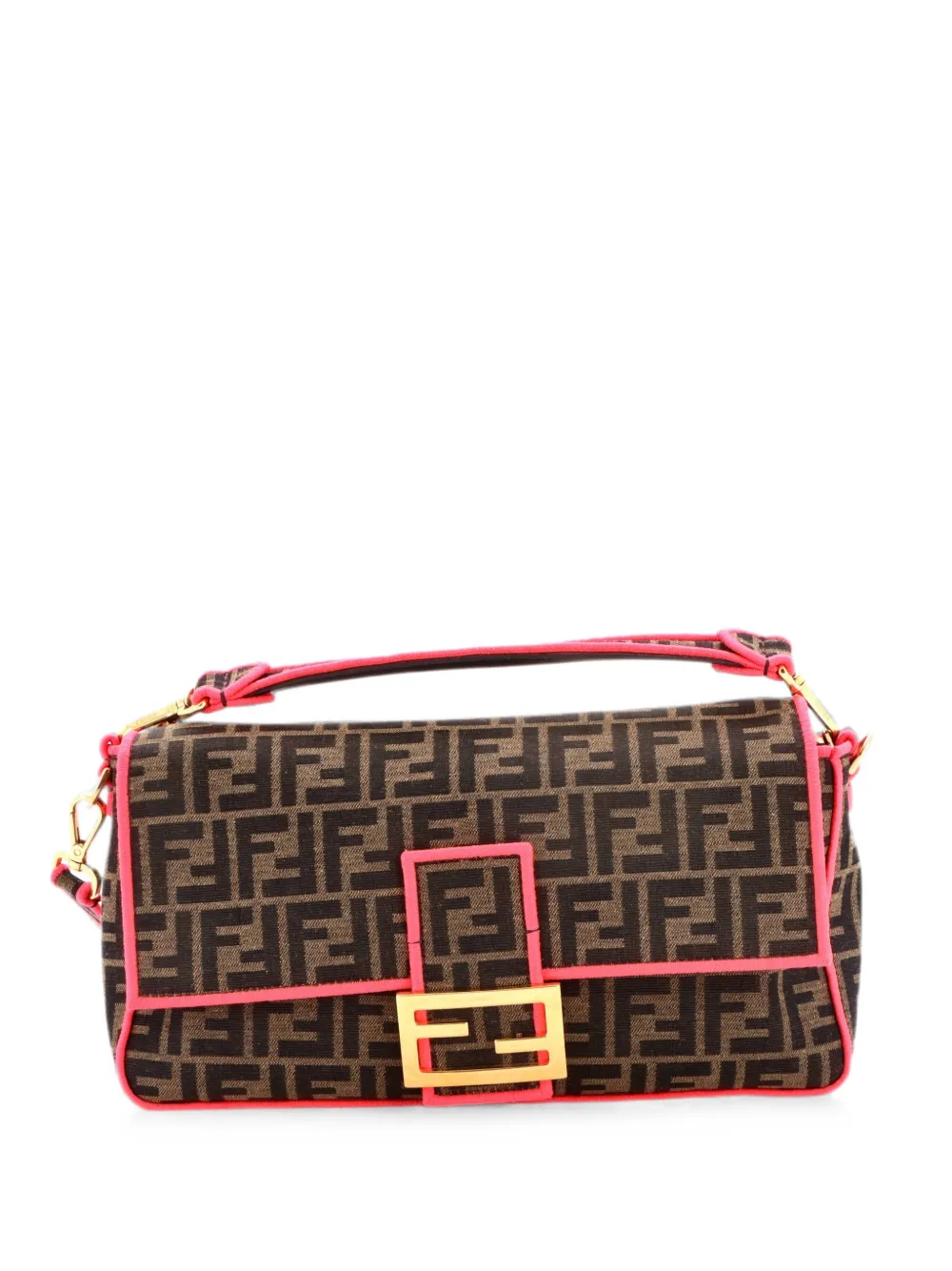 Fendi Pre-Owned Baguette NM Bag Zucca Canvas Large shoulder bag - Rosa