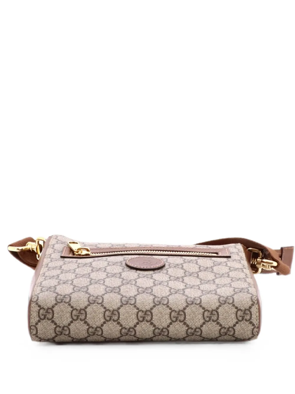 Gucci Pre-Owned Interlocking G Patch Zip Messenger Bag GG Coated Canvas Small crossbody bag - Braun