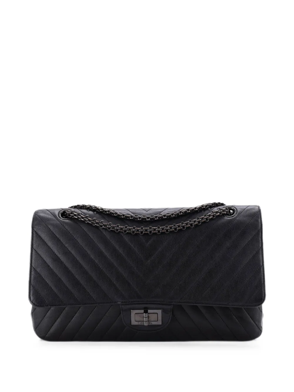 CHANEL Pre-Owned So Black Reissue 2.55 Flap Bag Chevron Sheepskin 227 shoulder bag - Nero