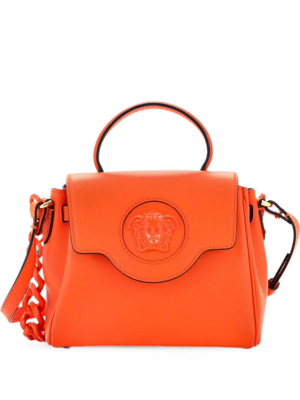 Versace Pre-Owned La Medusa Top Handle Bag Leather Small satchel - Orange