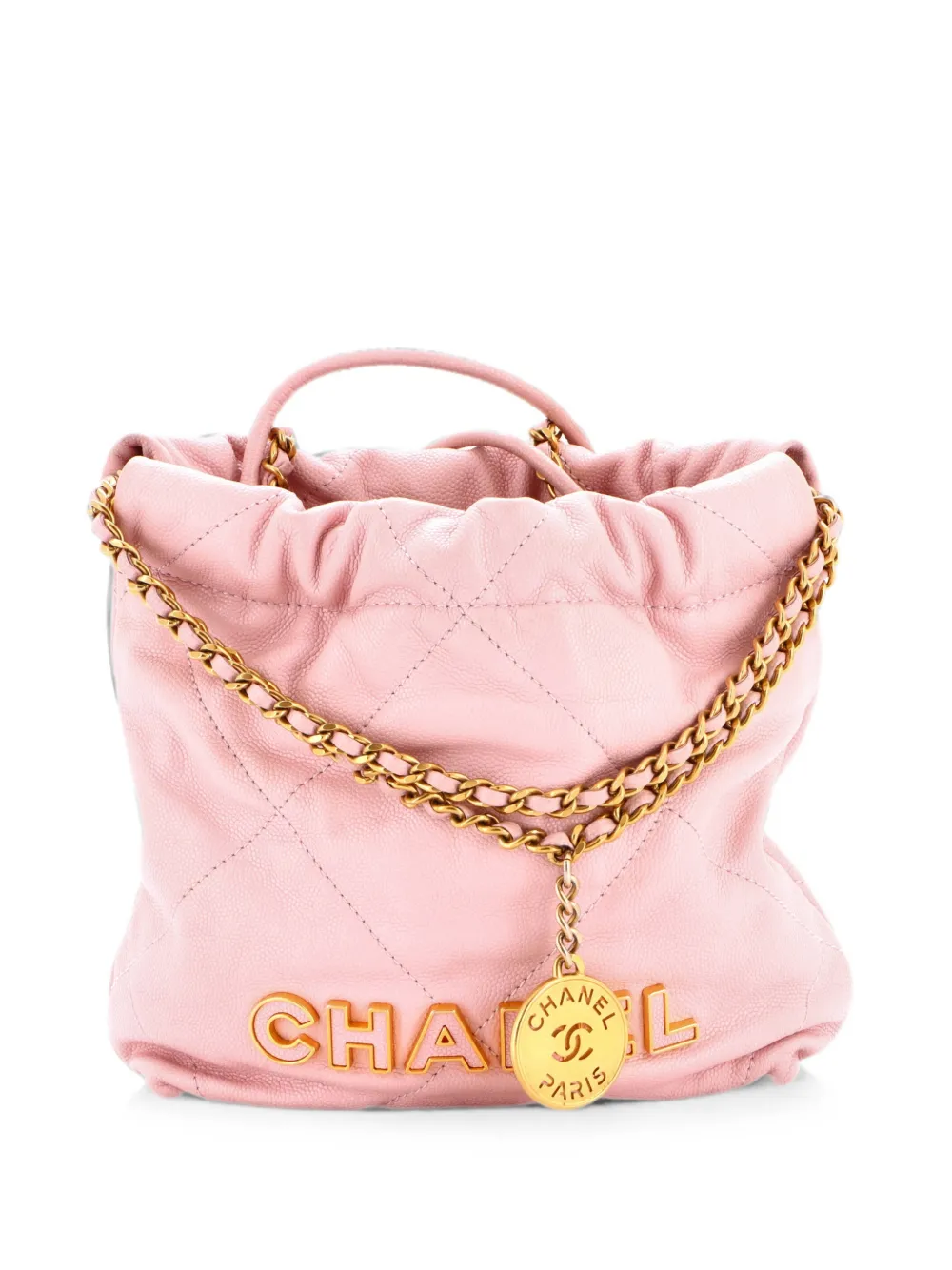 CHANEL Pre-Owned 22 Chain Quilted Caviar Mini hobo bag - Rosa