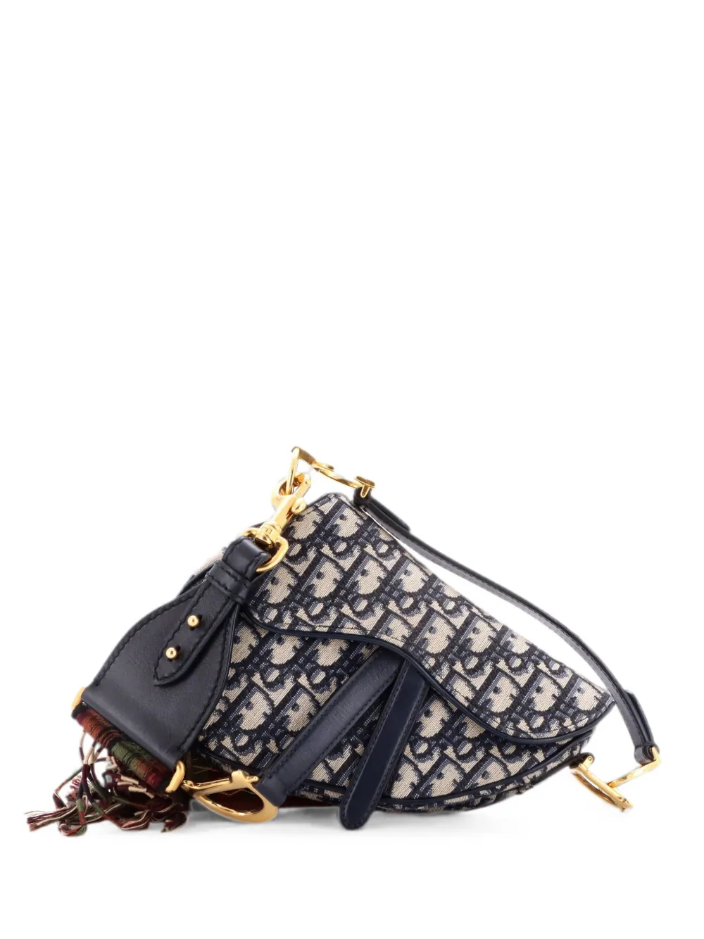 Christian Dior Pre-Owned Saddle Handbag with Strap Oblique Canvas Mini shoulder bag - Blau