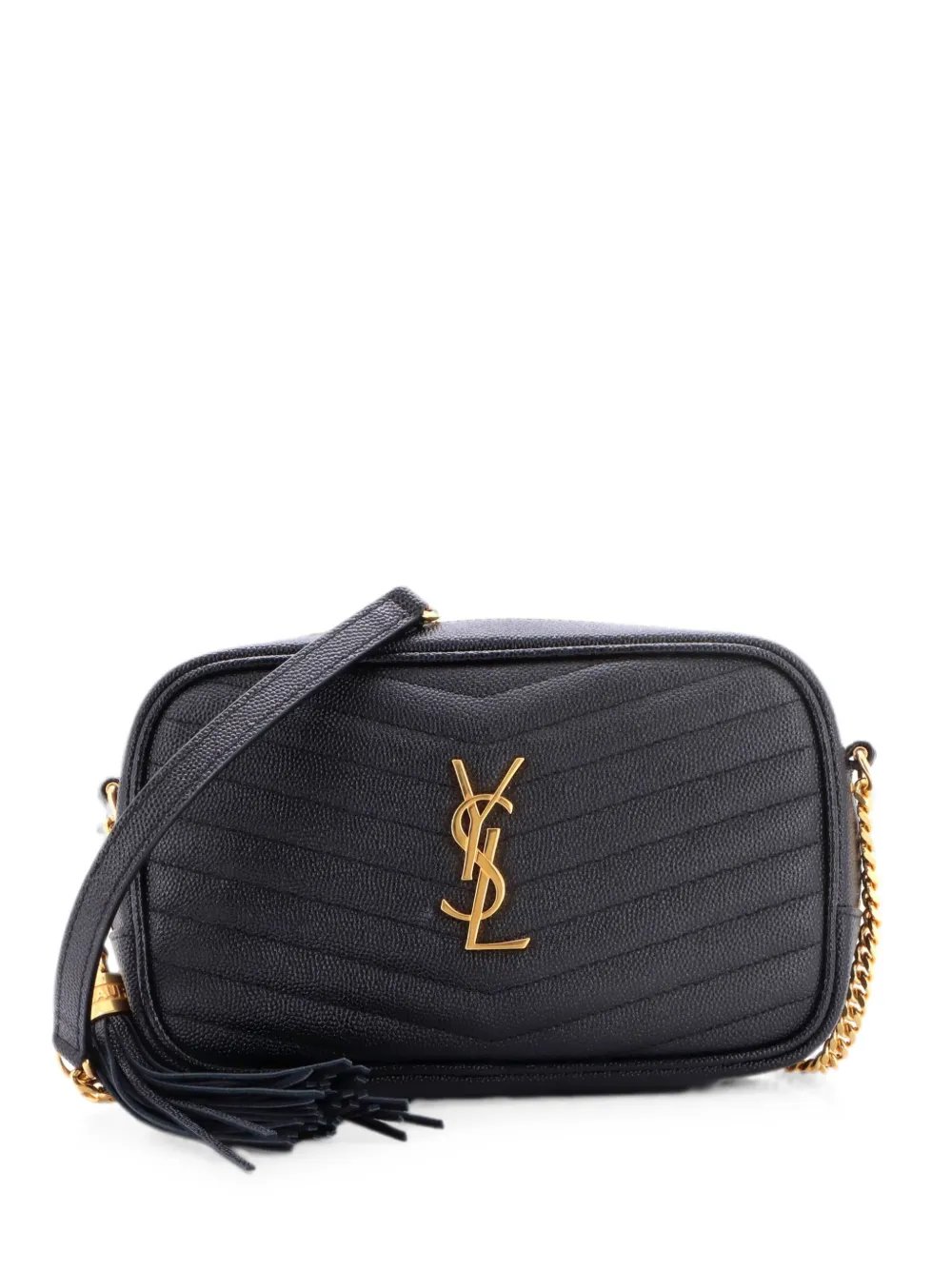 Saint Laurent Pre-Owned Lou Camera Bag Matelasse Chevron Leather Mini crossbody bag - Nero