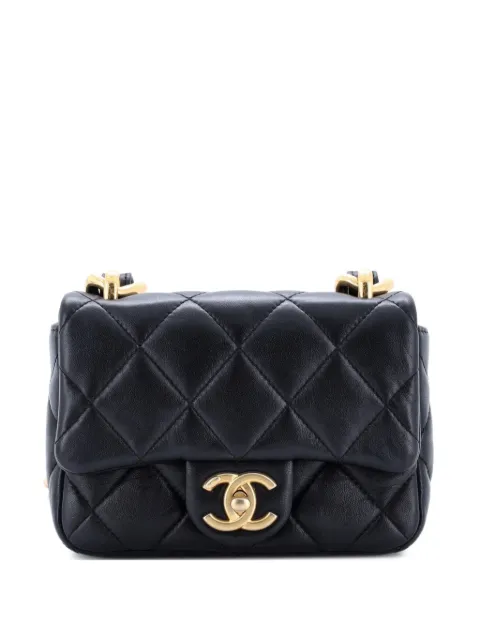 CHANEL Pre-Owned Kleine Funky Town Flap Bag Schultertasche aus gestepptem Lammleder