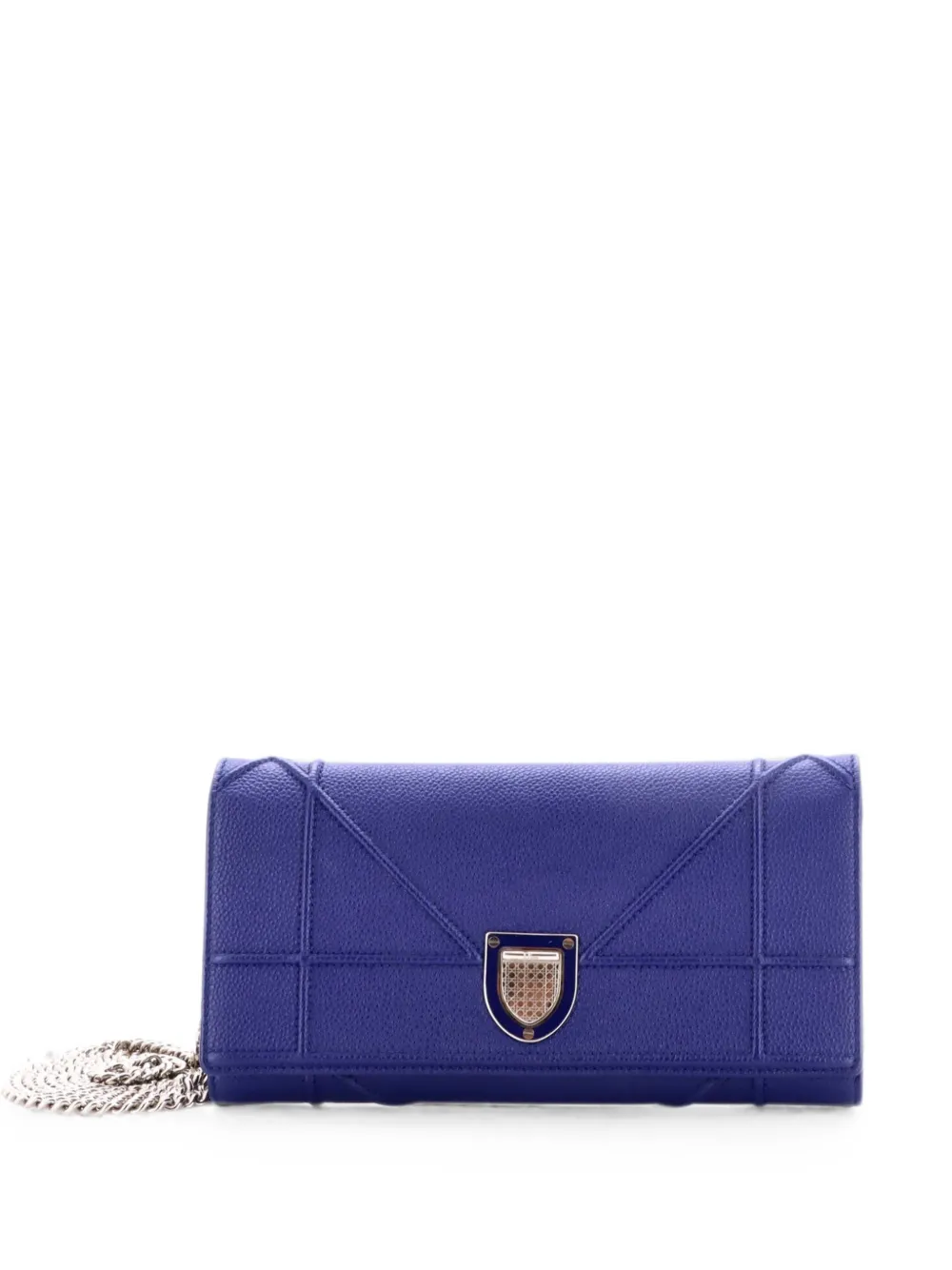 Christian Dior Pre-Owned Diorama Croisiere Chain Wallet Grained Calfskin clutch bag - Blu