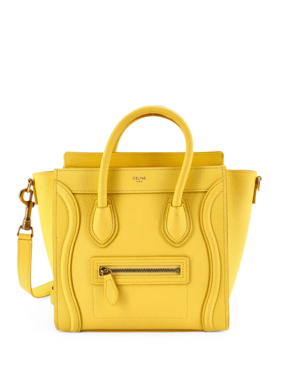 Celine Pre-Owned Luggage Bag Grainy Leather Nano crossbody bag - Gelb