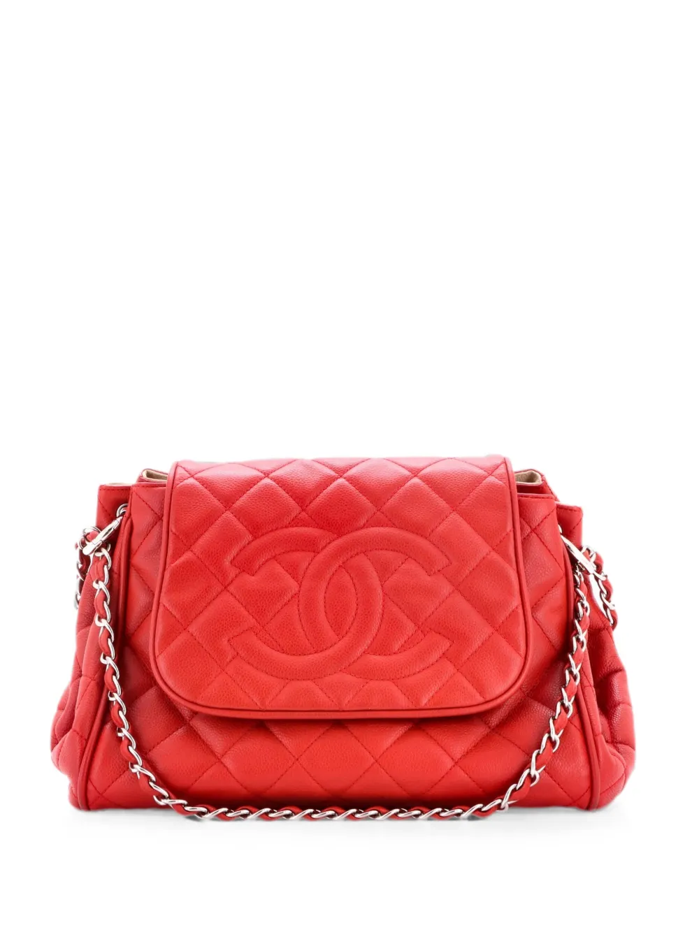 CHANEL Pre-Owned Timeless Accordion Flap Bag Quilted Caviar shoulder bag - Rosso