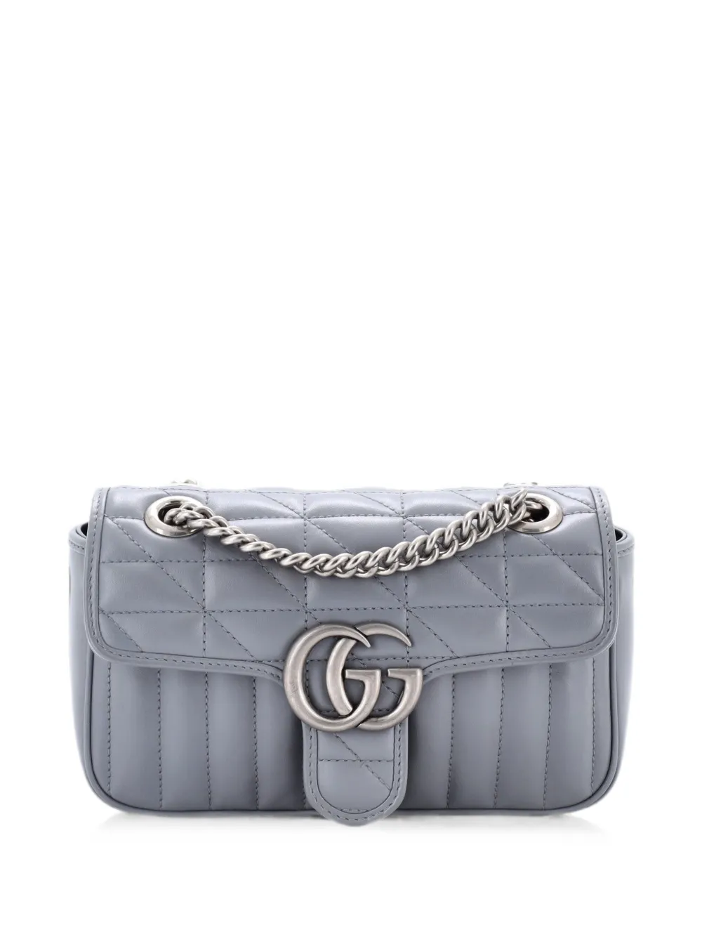 Gucci Pre-Owned GG Marmont Flap Bag Mixed Matelasse Leather Mini shoulder bag - Grau