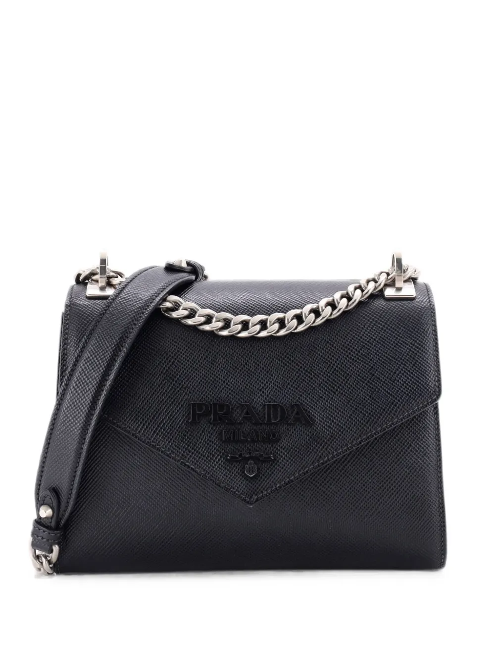 Prada Pre-Owned Monochrome Saffiano Leather Small shoulder bag - Schwarz