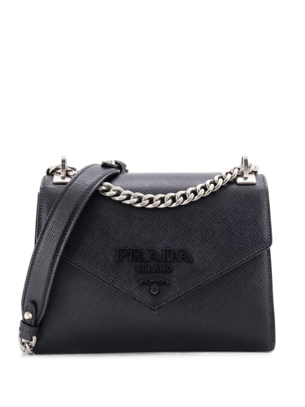 Prada Pre-Owned Monochrome Saffiano Leather Small shoulder bag - Nero