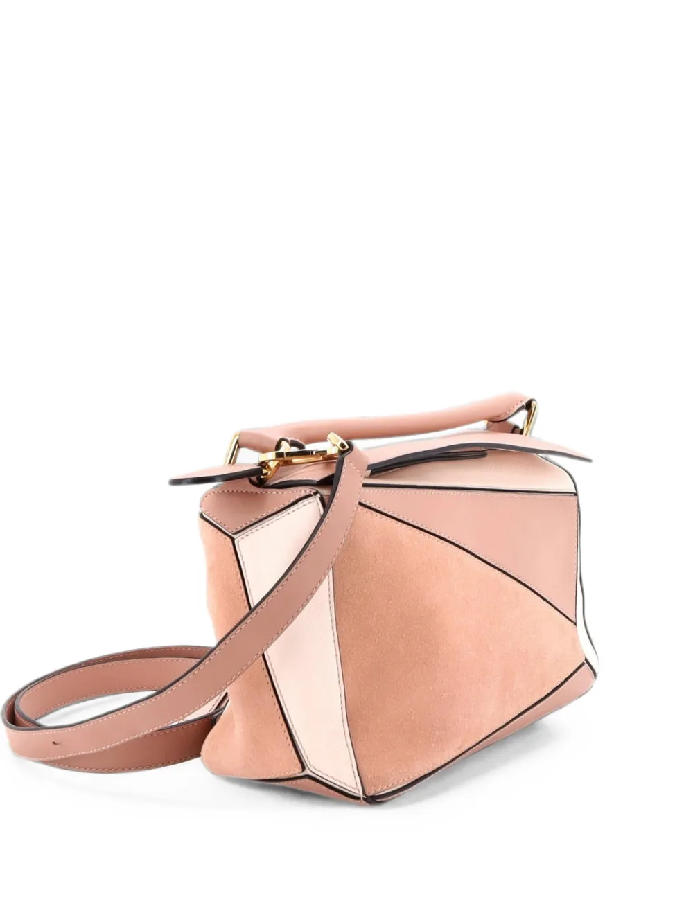 Loewe Pre-Owned Puzzle Bag Leather and Suede Small satchel - Rosa