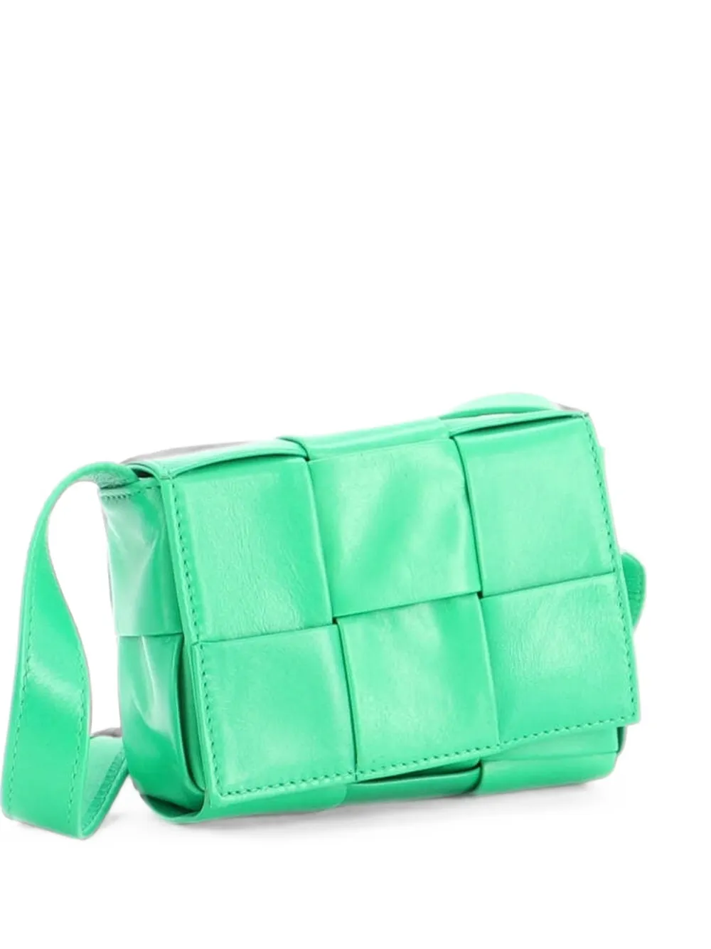 Bottega Veneta Pre-Owned Cassette Maxi Intrecciato Leather Candy crossbody bag - Grün