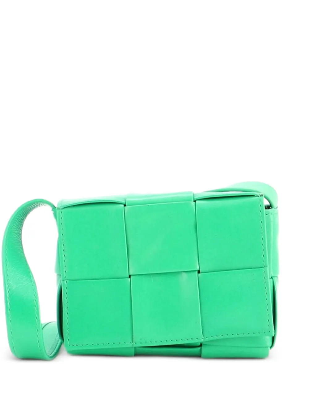Bottega Veneta Pre-Owned Cassette Maxi Intrecciato Leather Candy crossbody bag - Verde