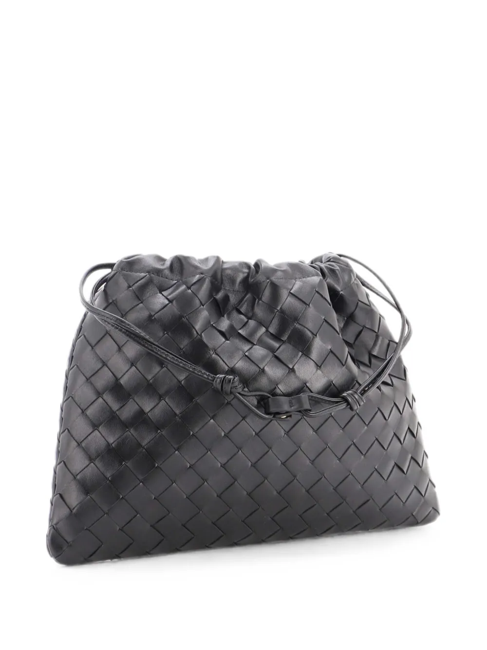 Bottega Veneta Pre-Owned Drawstring Dustbag Intrecciato Nappa Medium crossbody bag - Schwarz