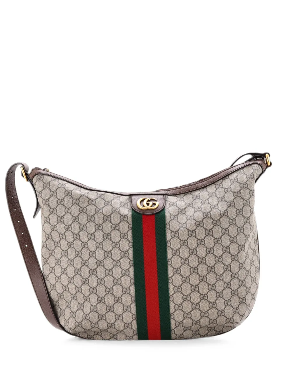 Gucci Pre-Owned Ophidia Half Moon GG Coated Canvas Large hobo bag - Marrone