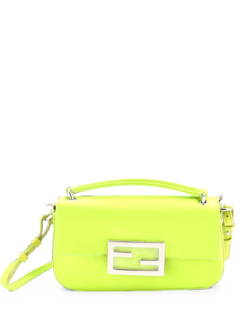 Fendi Pre-Owned Baguette Phone Pouch Silk satchel - Verde