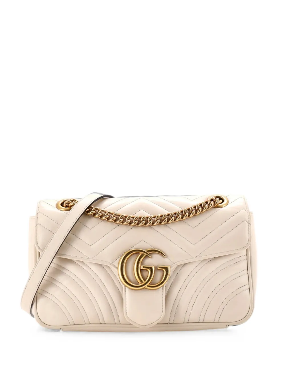 Gucci Pre-Owned GG Marmont Flap Bag Matelasse Leather Small crossbody bag - Nude