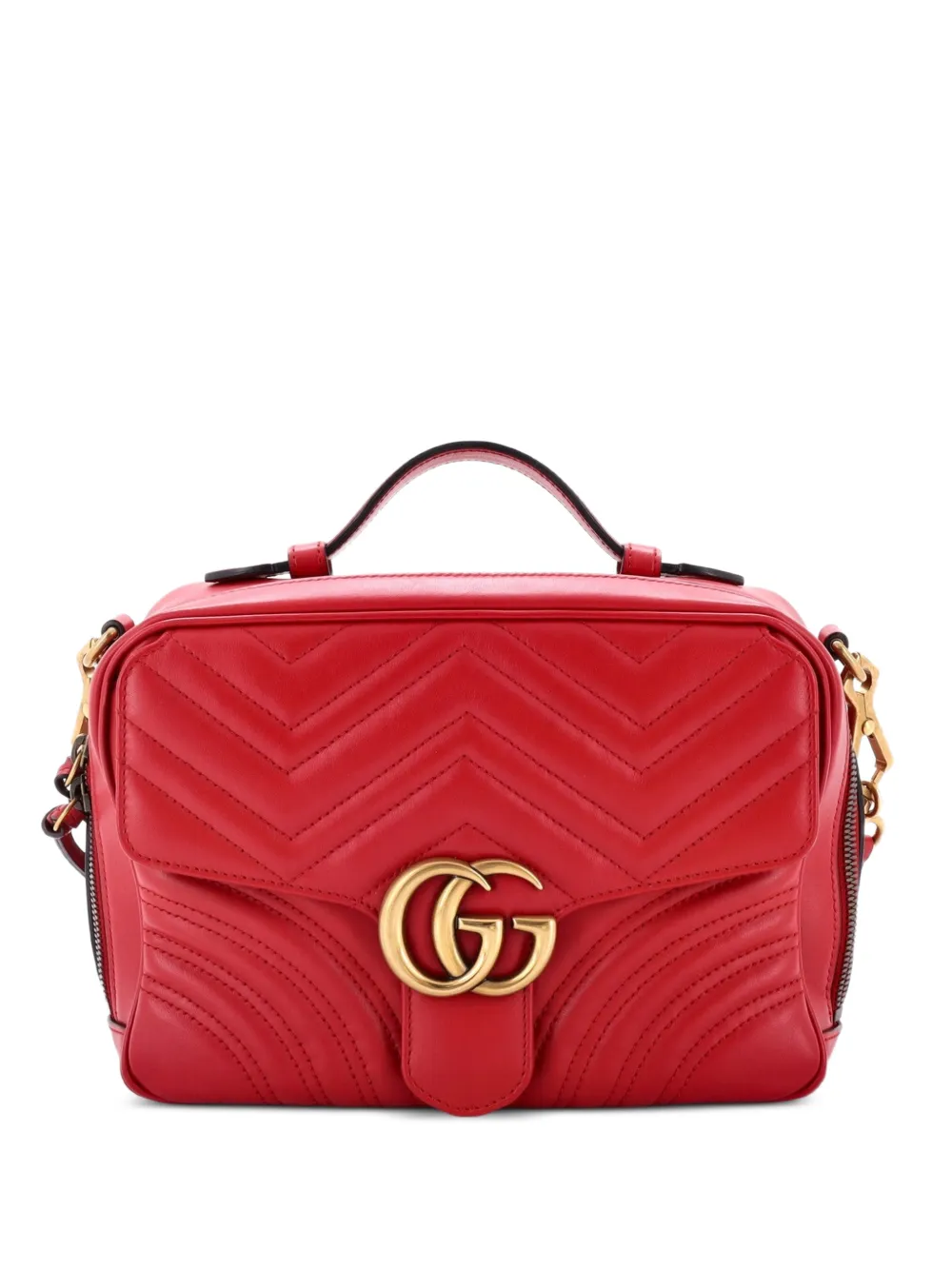 Gucci Pre-Owned GG Marmont Zip Around Camera Bag Matelasse Leather Small shoulder bag - Rosso